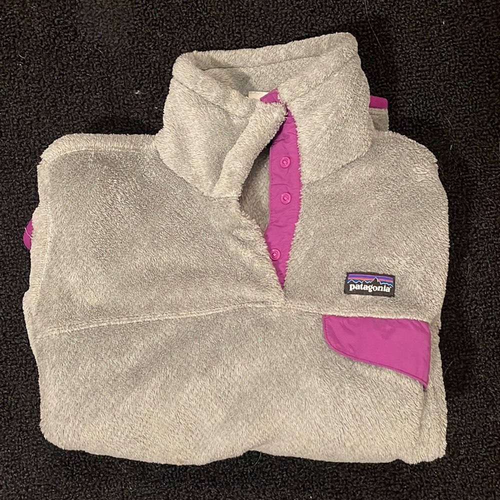 Patagonia Fleece - Size Small - Grey/Purple